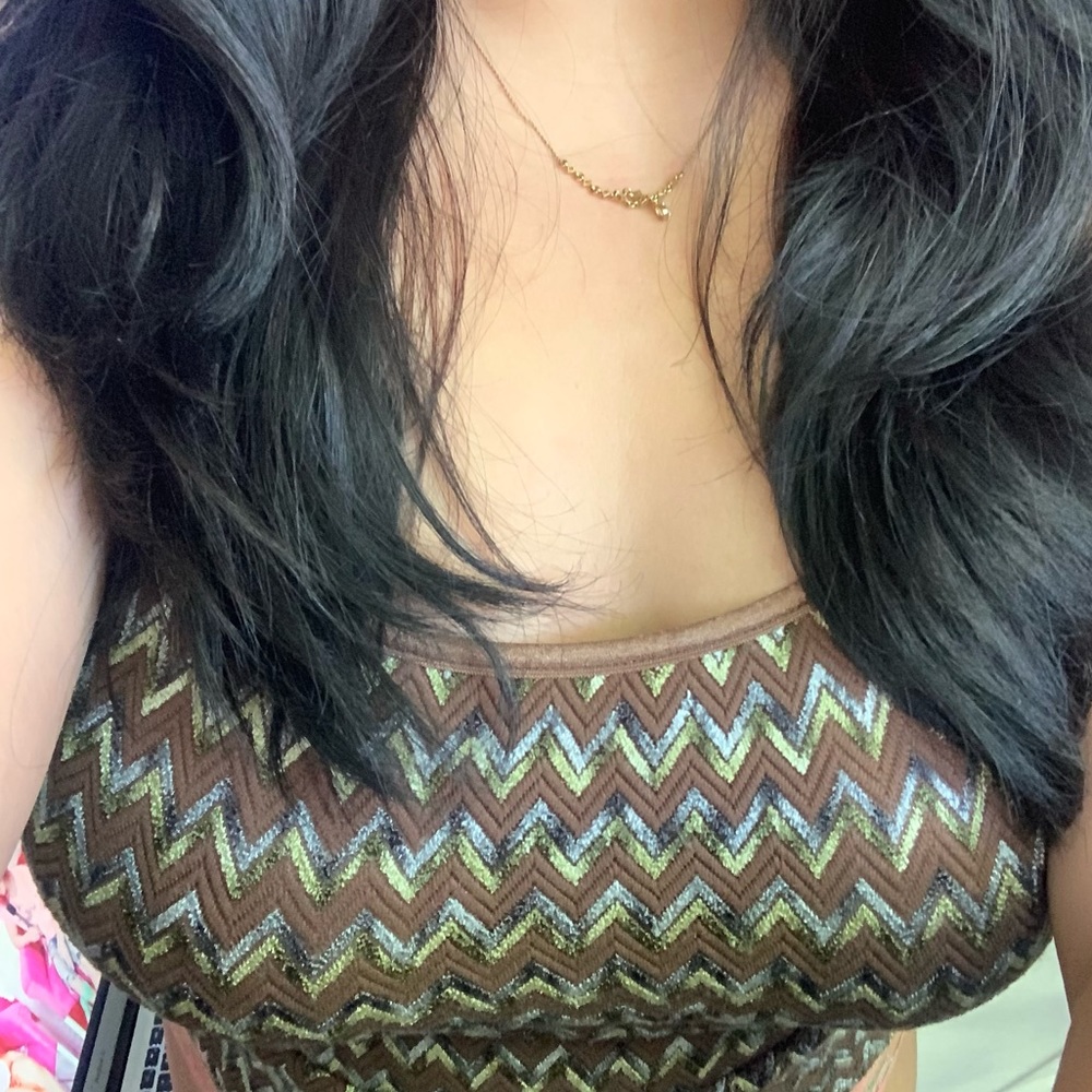 Chevron mesh cami